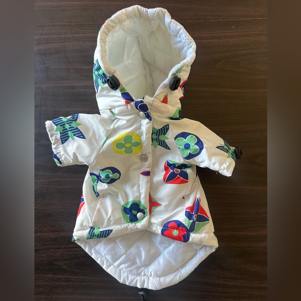 Floral Hooded Dog Jacket